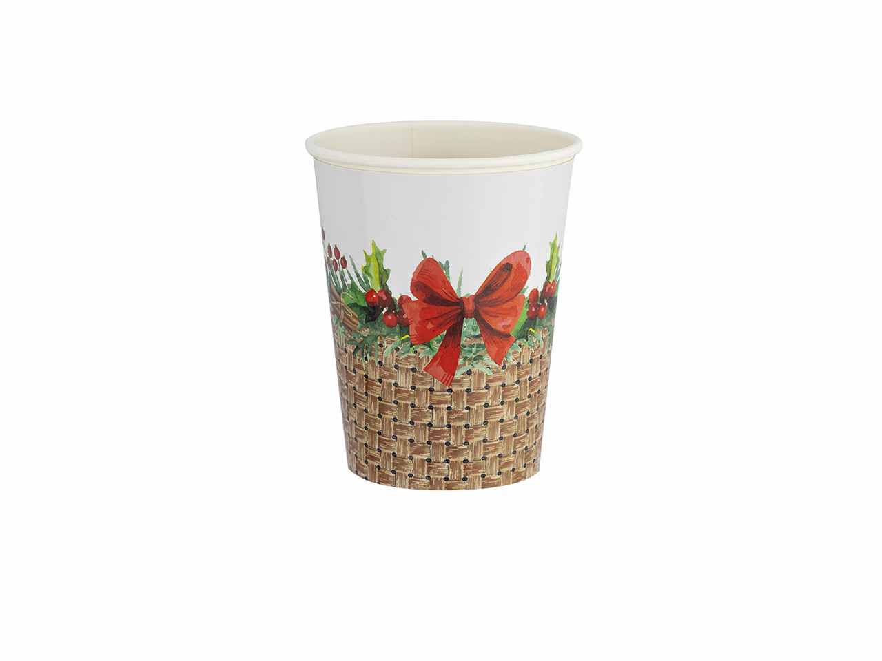 Bicchieri 8 pezzi con 8 cover 250cc. christmas rattan$