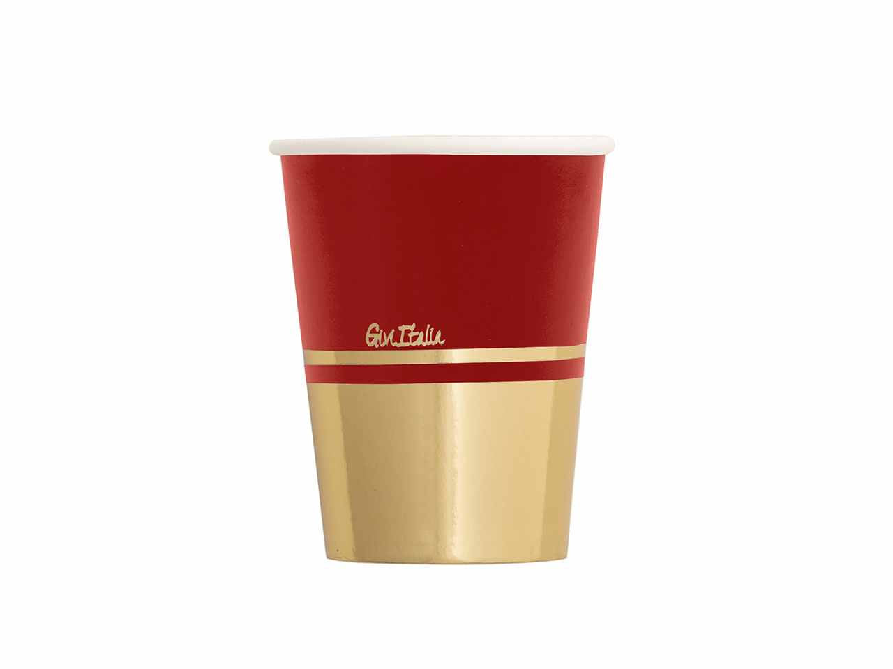 Bicchieri 8 pezzi con 8 cover total rosso e oro 250cc$
