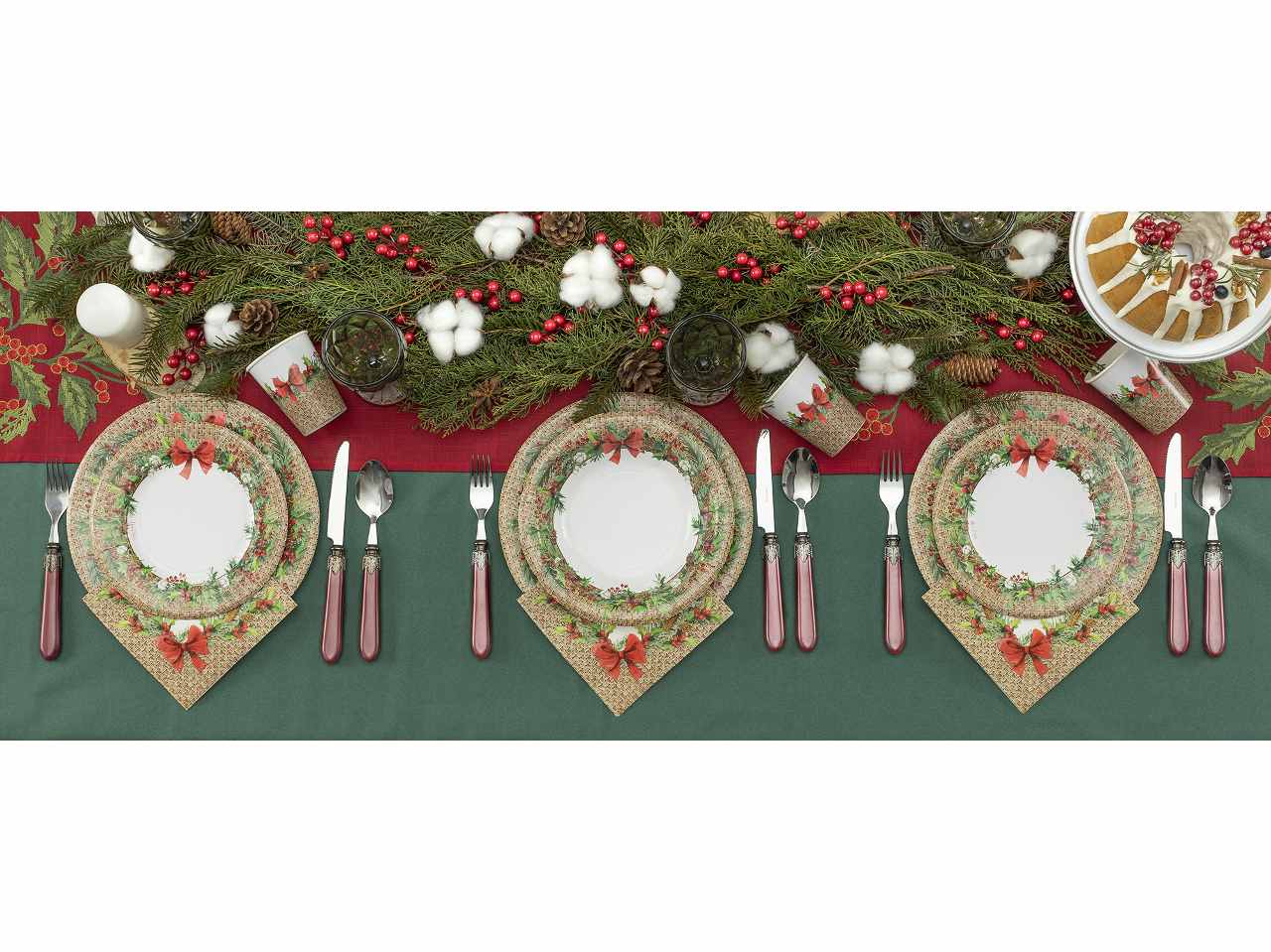 Piatti round shape cm24 rattan christmas 8 pezzi$