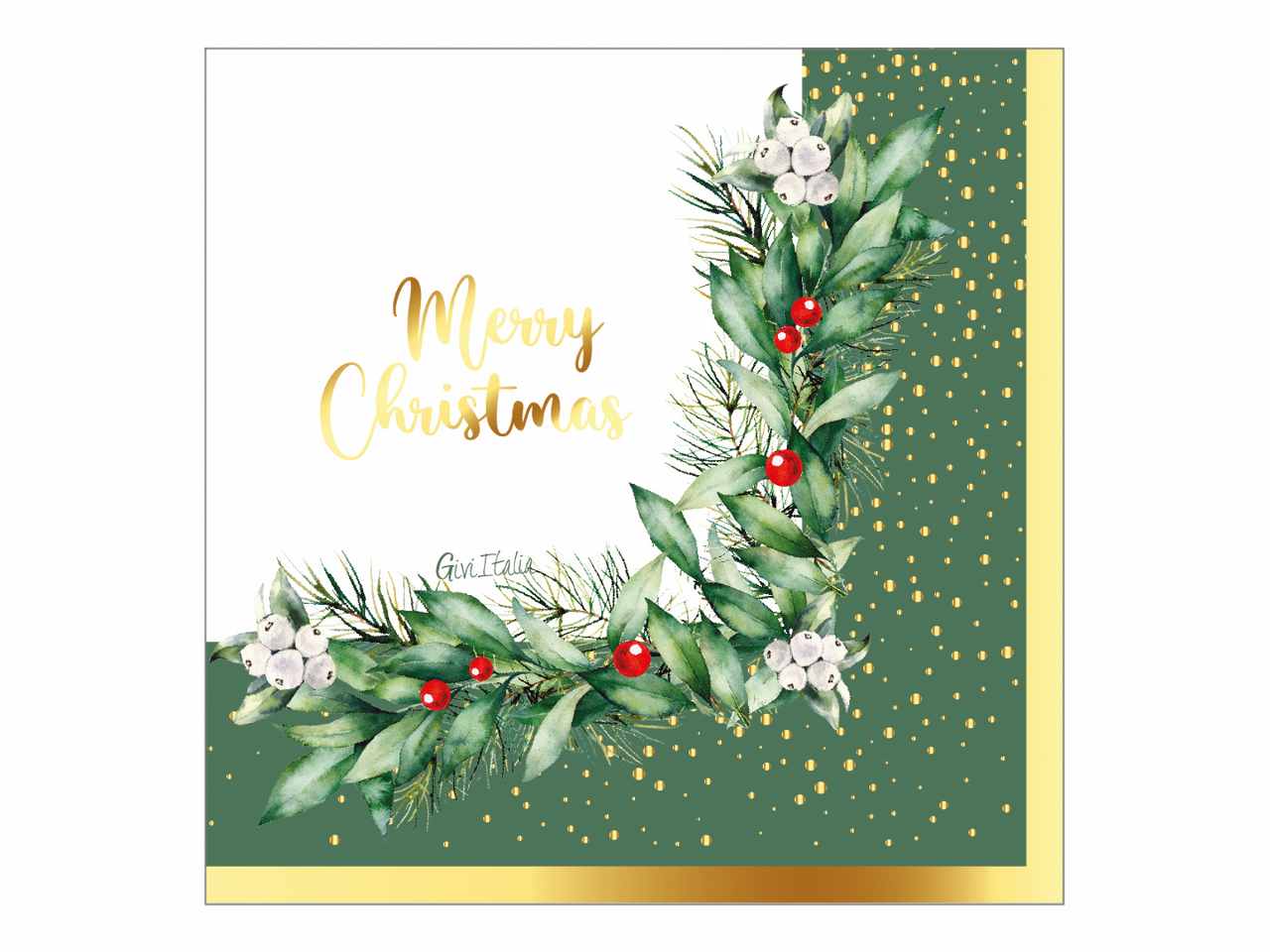 Tovaglioli christmas ghirlanda 3 veli cm33x33 16 pezzi$