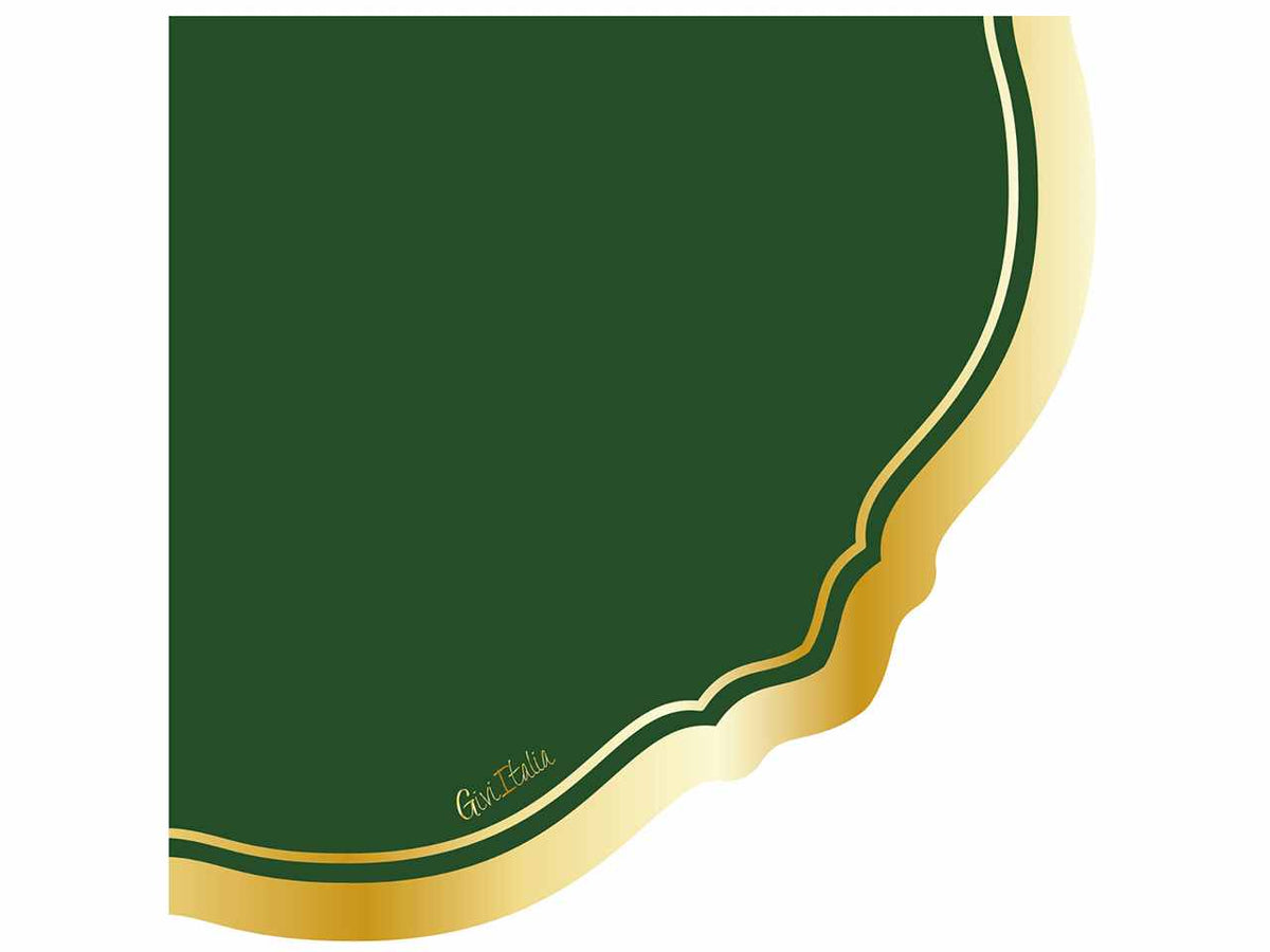 Tovaglioli liberty verde e oro cm33x33 16 pezzi$