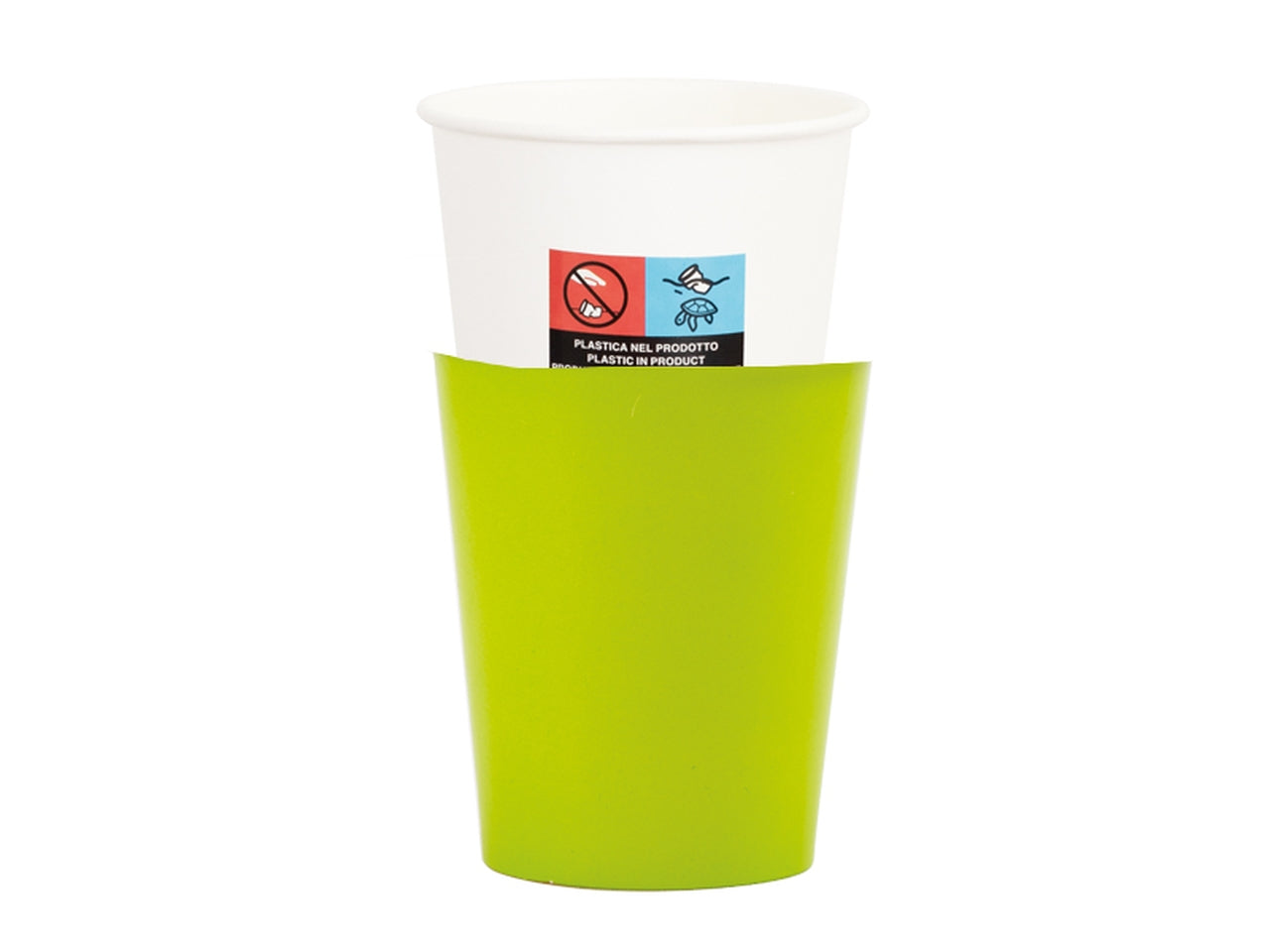 Bicchieri con cover verde 250cc - la confezione contiene 8 bicchieri e 8 cover