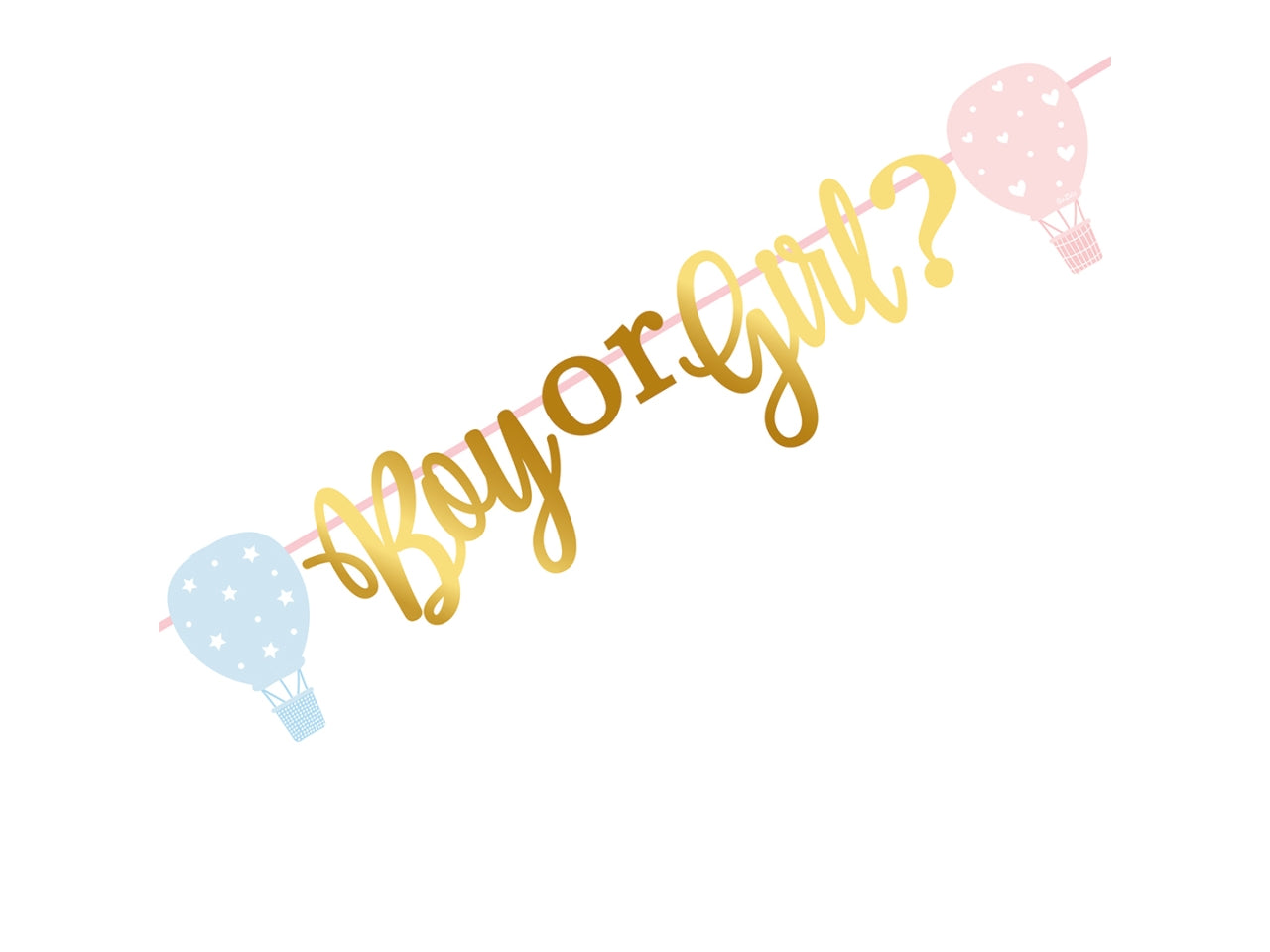 Festone multicolor in carta per gender reveal party, 1 mt - Givi Italia