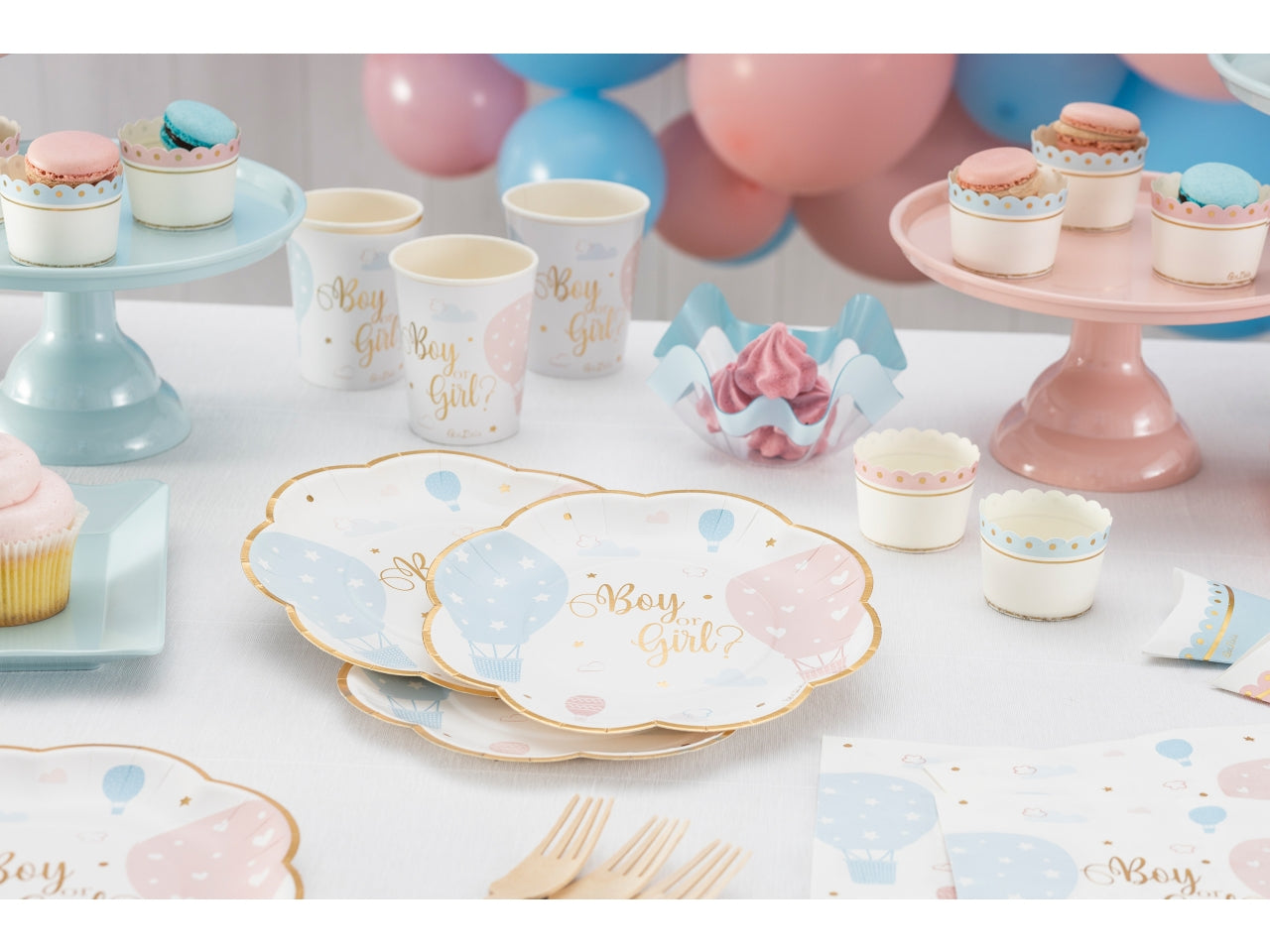 Set 8 piatti frutta carta biodegradabile per gender reveal party, riciclabili da 20 cm - Givi italia