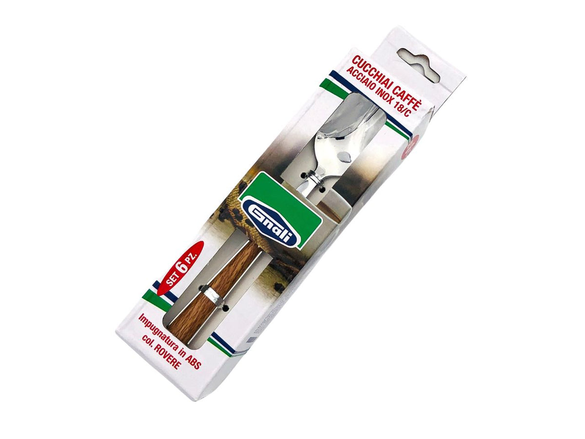 Cucchiaio caffÃ¨ manico rovere set da 6 cucchiai