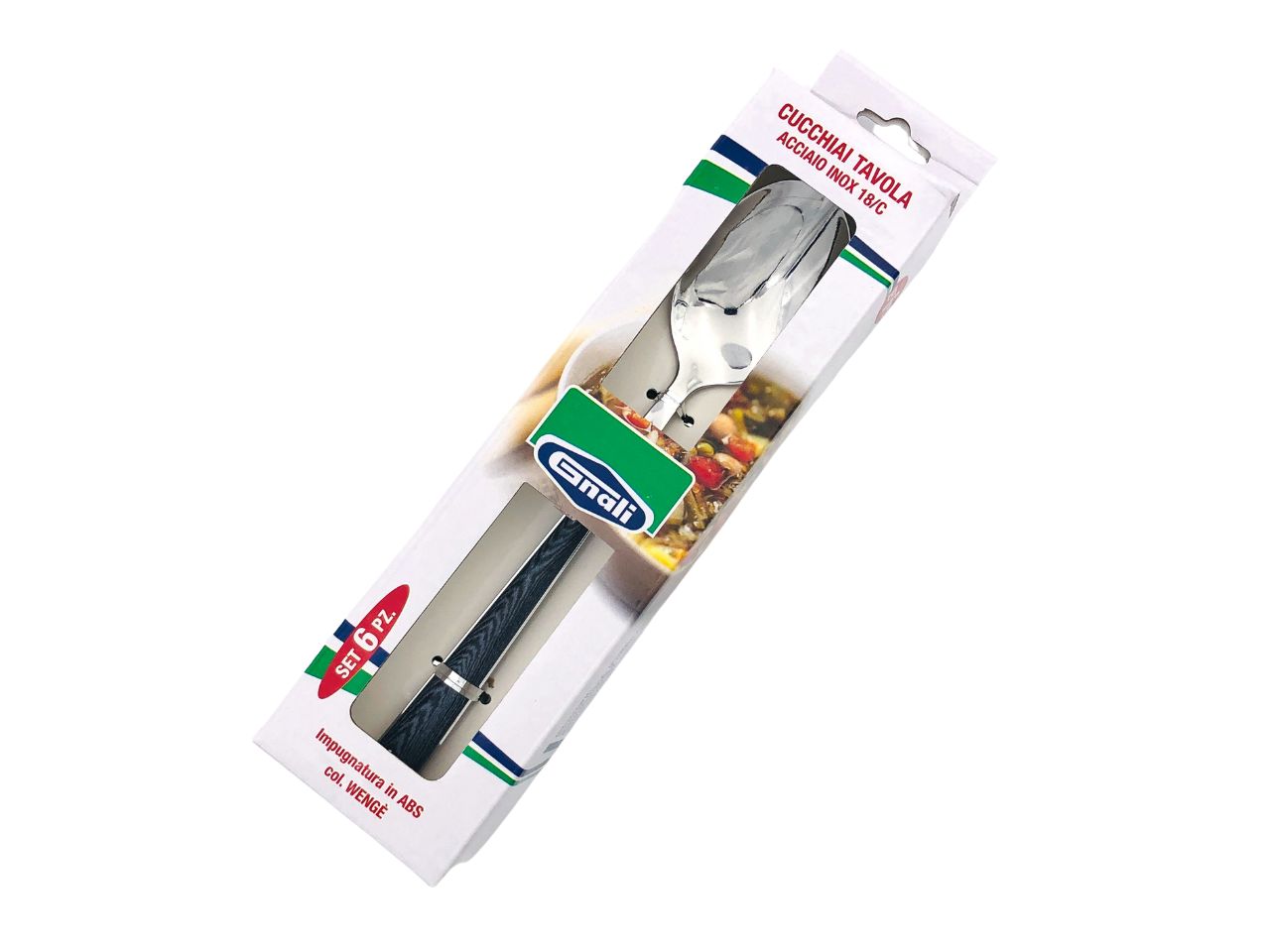 Cucchiaio tavola manico wenge' set da 6 cucchiai