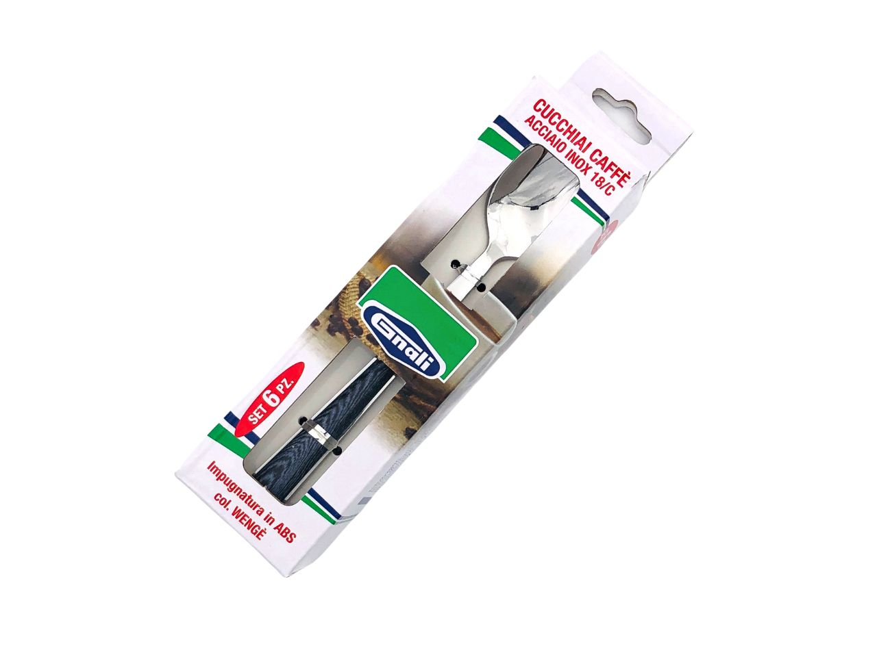 Cucchiaio caffÃ¨ manico wenge' set da 6 cucchiai
