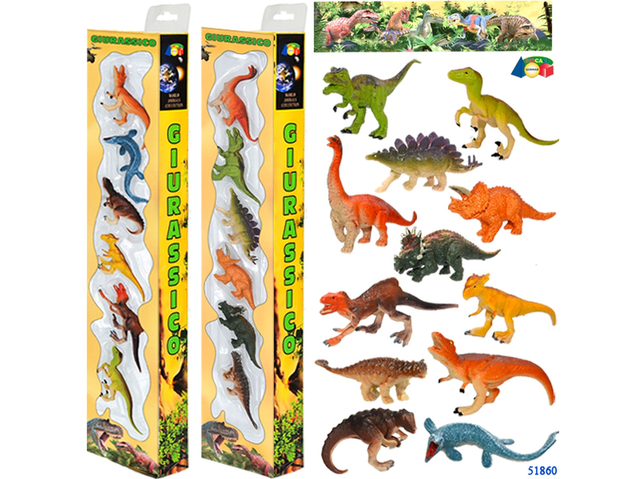 Busta dinosauri con vulcano-ovet-schelet modelli assortiti