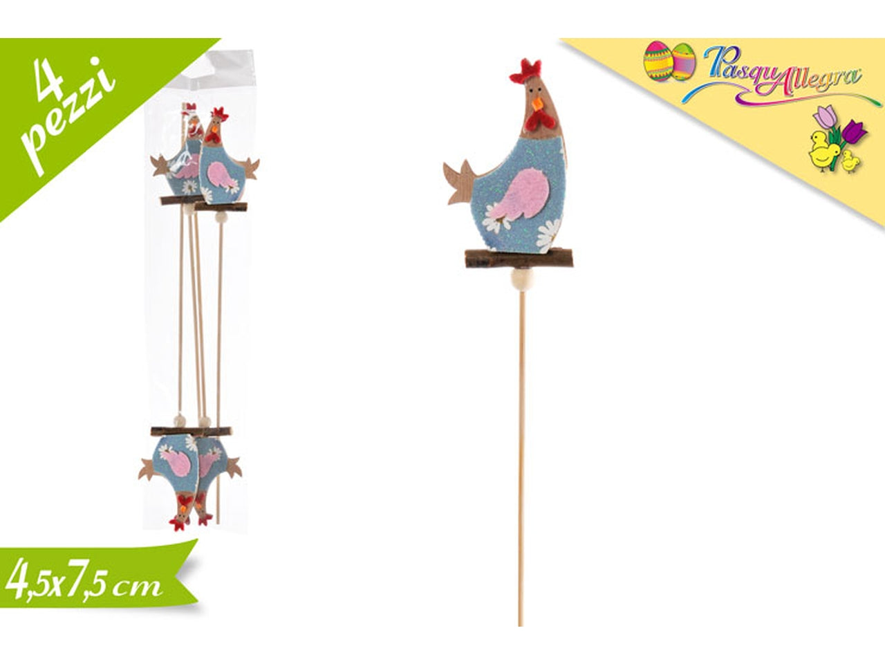 Stecchi decorativi pasquali 4 pezzi