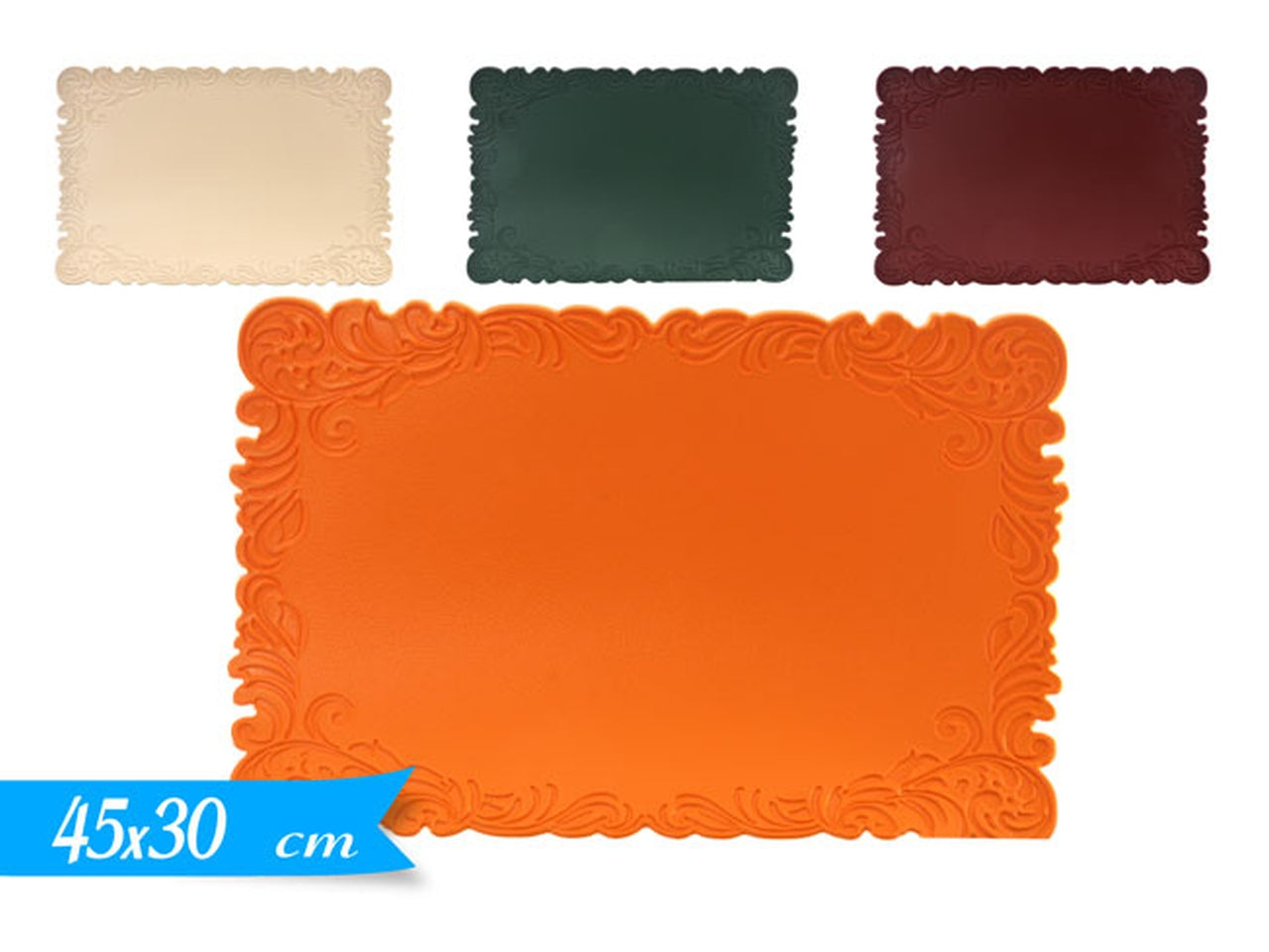 Tovaglietta americana in pvc 4 colori assortiti stile contemporaneo floreale 45x30 cm - Cara Maison
