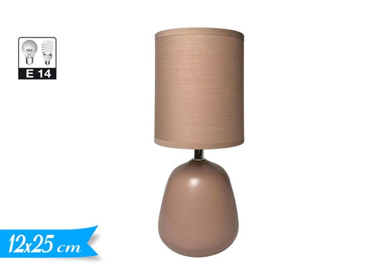 Lampada da tavolo in ceramica rosa cipria stile moderno 25 cm â Golden Hill