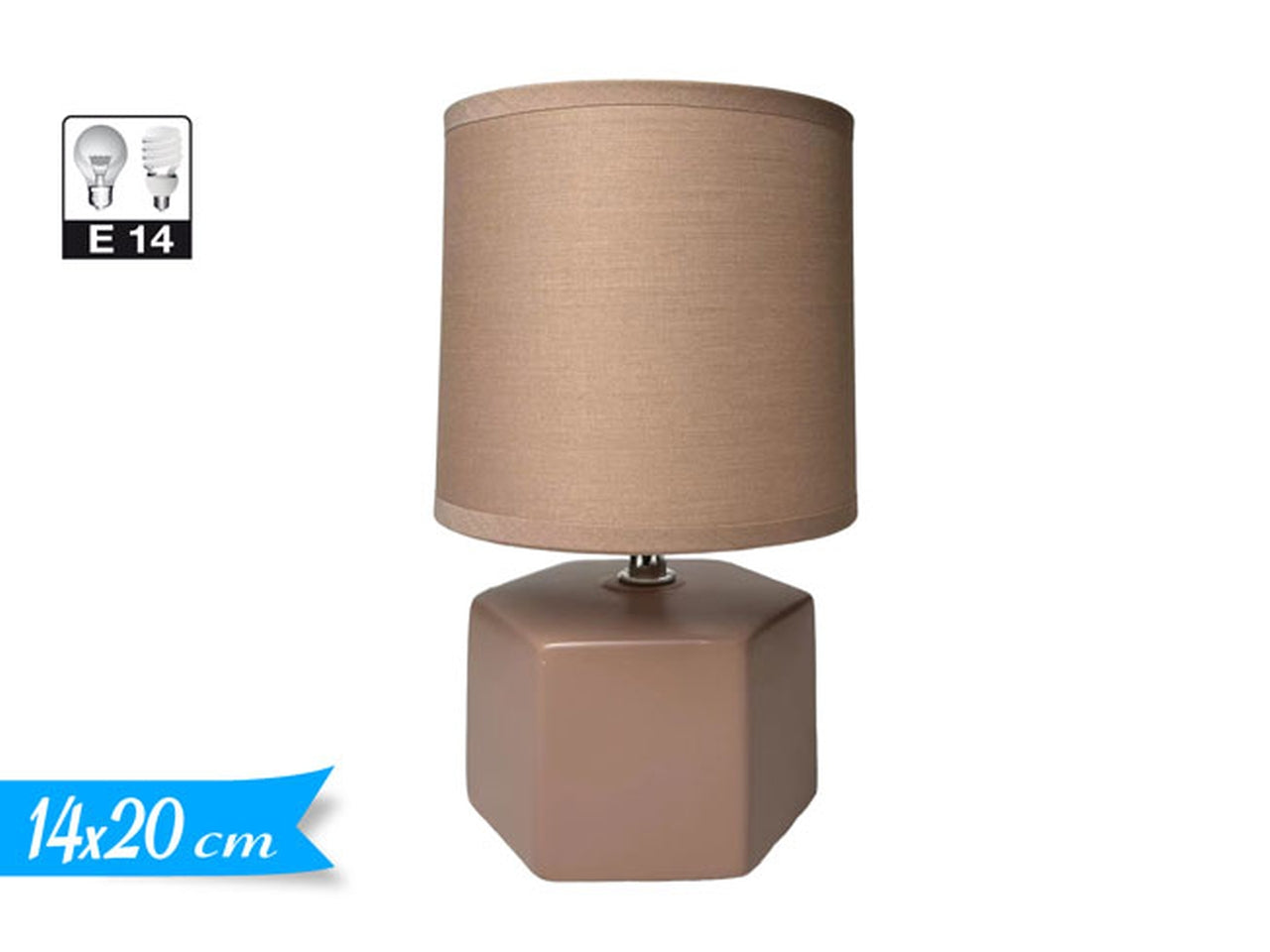 Lampada rosa cipria da tavolo stile moderno 20 cm â Golden Hill