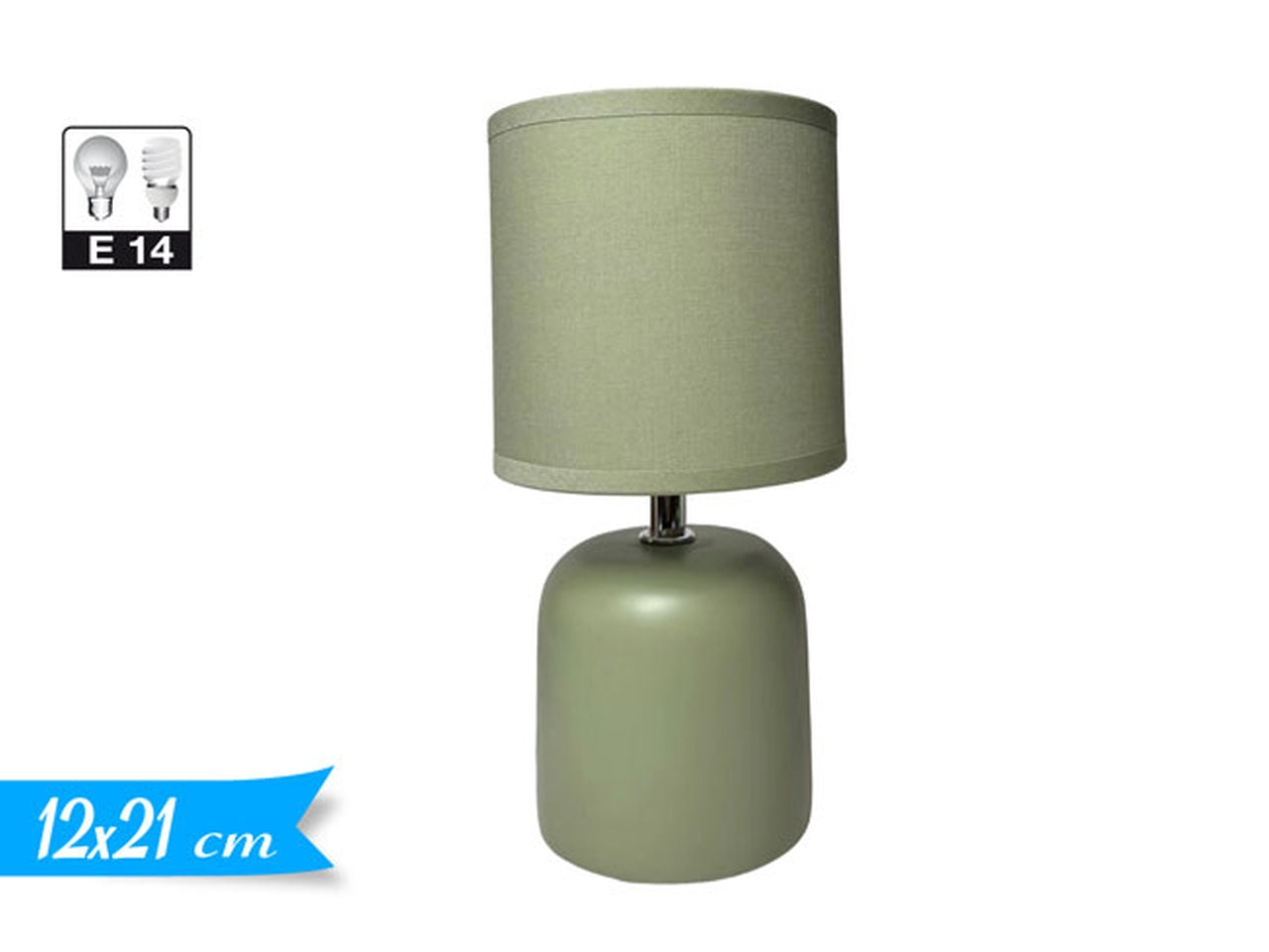 Lampada verde salvia da tavolo stile scandinavo 21 cm â Golden Hill