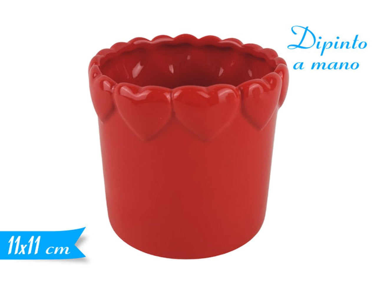 Vaso rosso ceramica 11x11cm