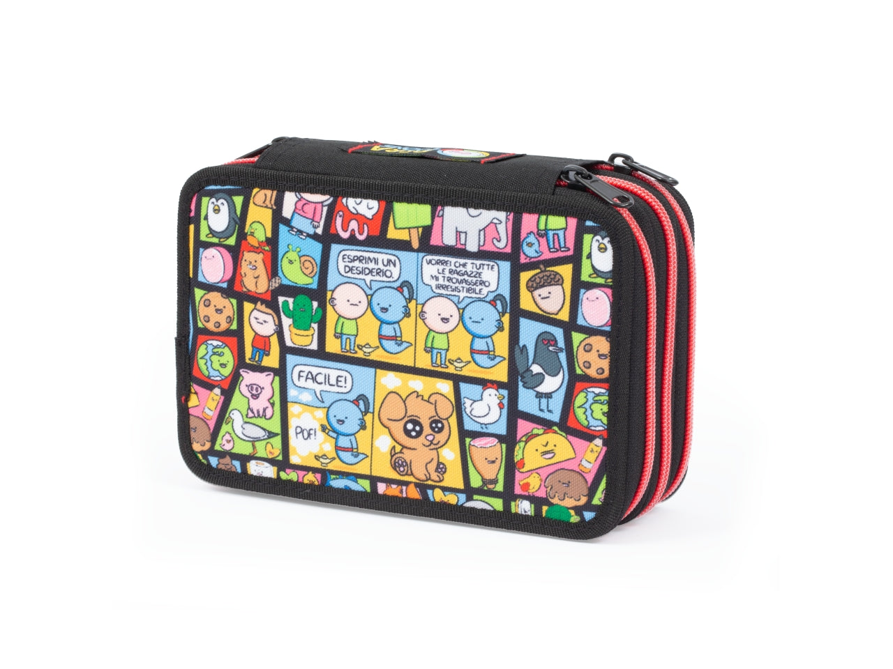Astuccio Triplo Pera Toons - Scuola Ufficiale di Pera Toons, Completo Di Set Cancelleria, 3 Scomparti per Bambini e Ragazzi, Per Scuole Elementari e Medie - Giochi Preziosi