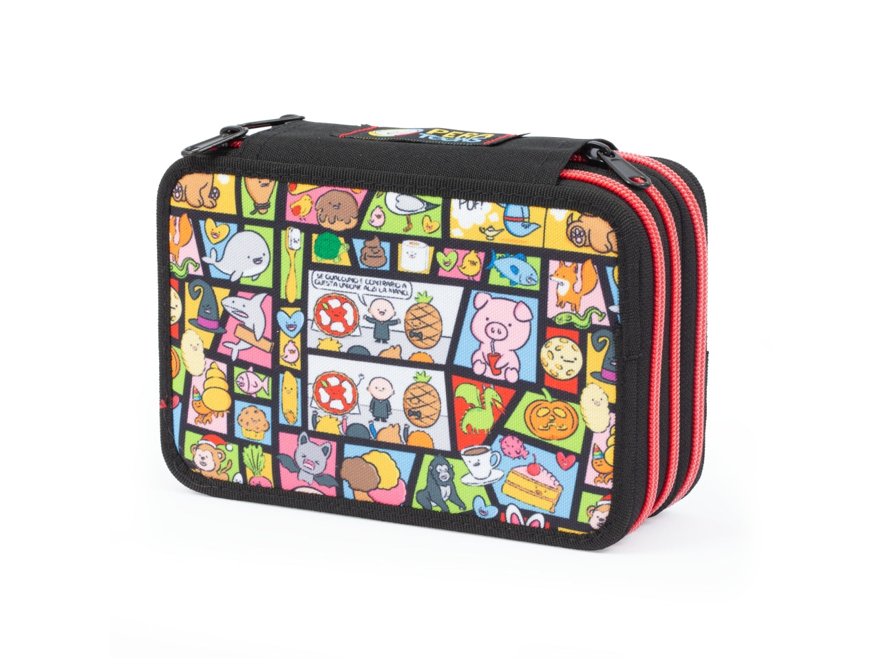 Astuccio Triplo Pera Toons - Scuola Ufficiale di Pera Toons, Completo Di Set Cancelleria, 3 Scomparti per Bambini e Ragazzi, Per Scuole Elementari e Medie - Giochi Preziosi