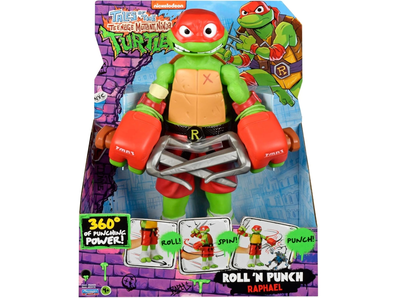 Turtles personaggio rolling punch ralph - Raffaello in versione personaggio gigante 30 cm con funzione! Spostandolo - Giochi Preziosi $