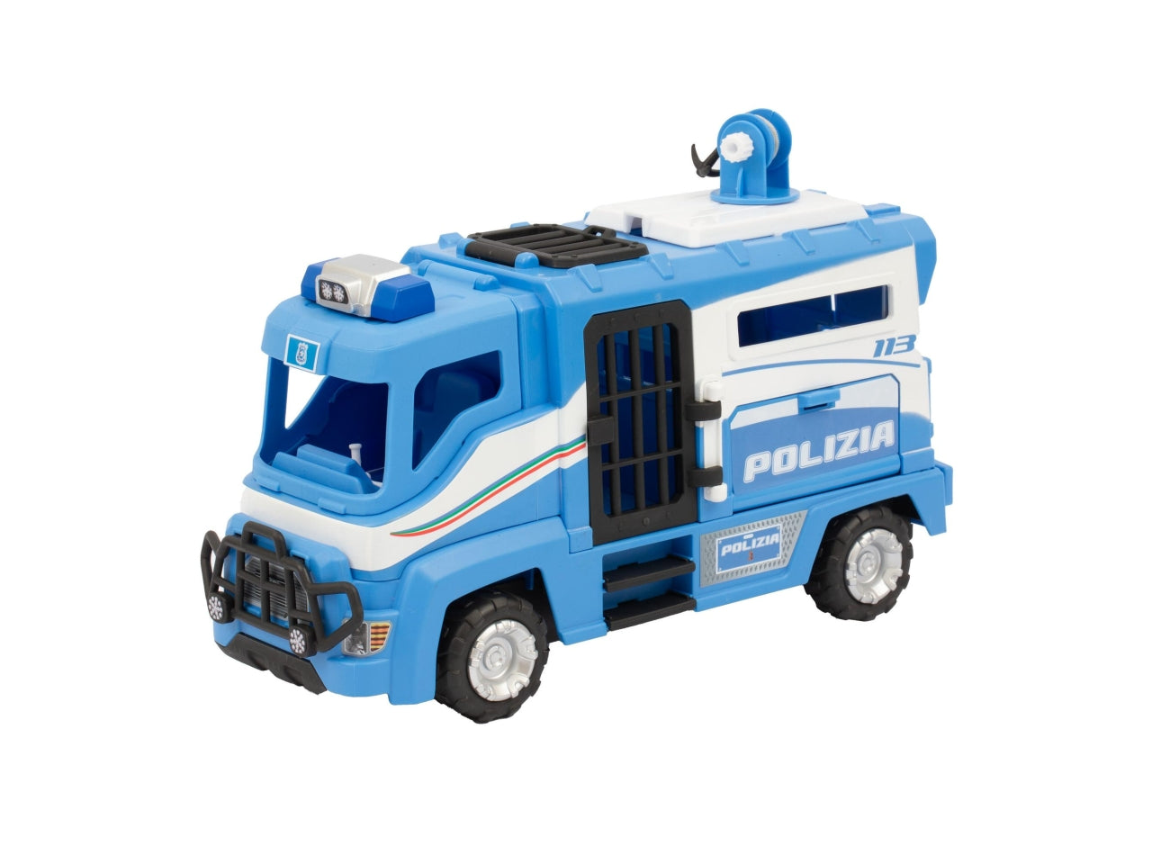 Polizia blindato con personaggio - Blindato con livrea originale a ruota libera con cella, abitacolo - Giochi Preziosi