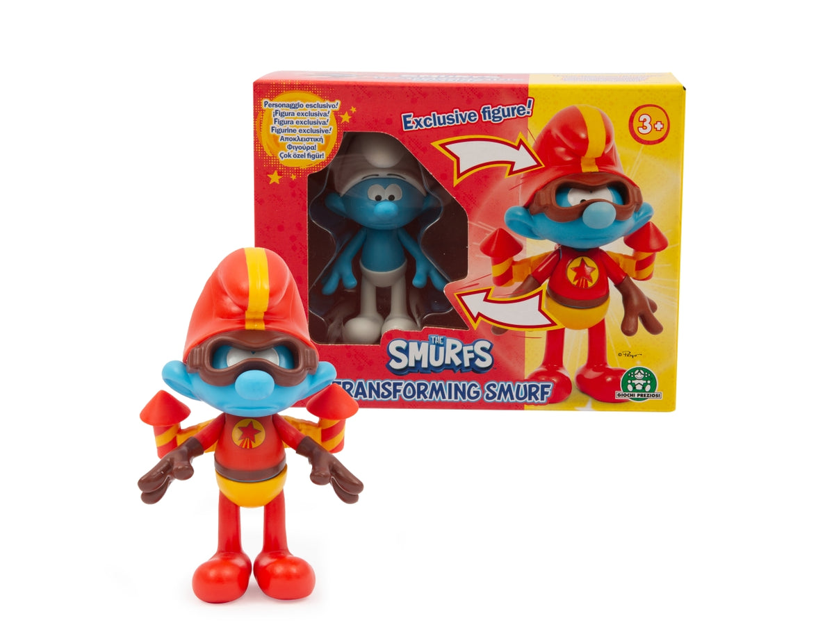 Puffi personaggio trasforming 10cm - Personaggi trasformabili da 10cm (Pauroso, Inventore e Vanitoso). Ogni set - Giochi Preziosi $