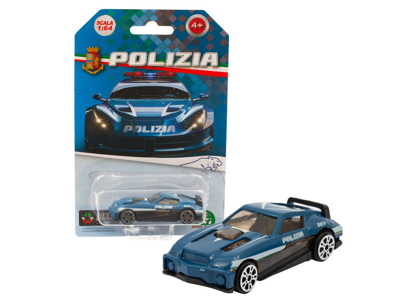 Auto supercar Polizia die cast, 1:64 per bambini dai 4+ anni - Giochi Preziosi