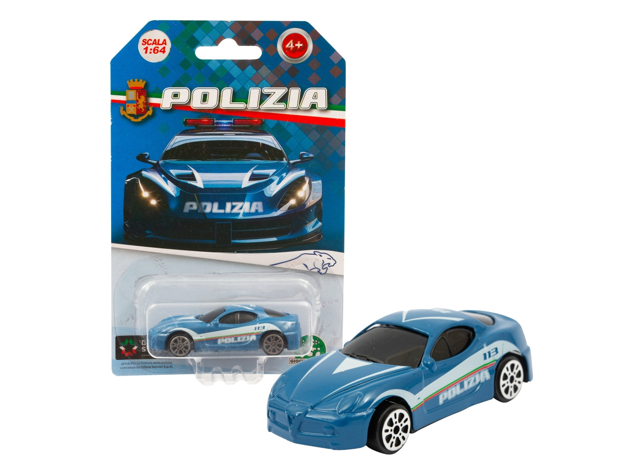 Auto sportiva Polizia die cast, 1:64 per bambini dai 4+ anni - Giochi Preziosi