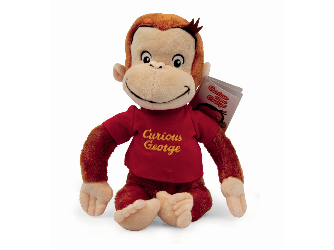 Peluche Curioso george 25cm tshirt rossa | Grandi Giochi