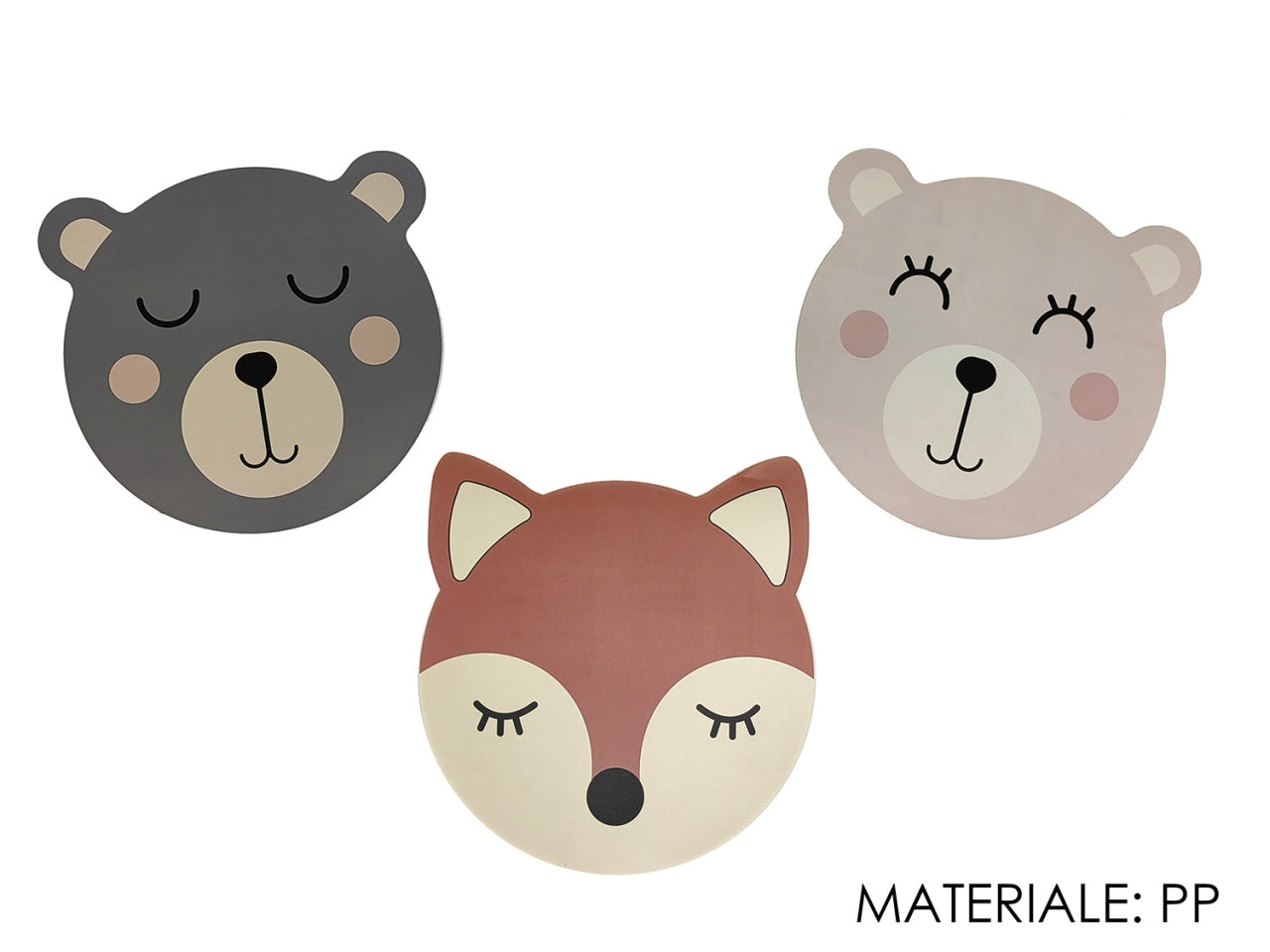 Tovaglietta americana orso e volpe in plastica, colori assortiti 37 cm - Gusto Casa
