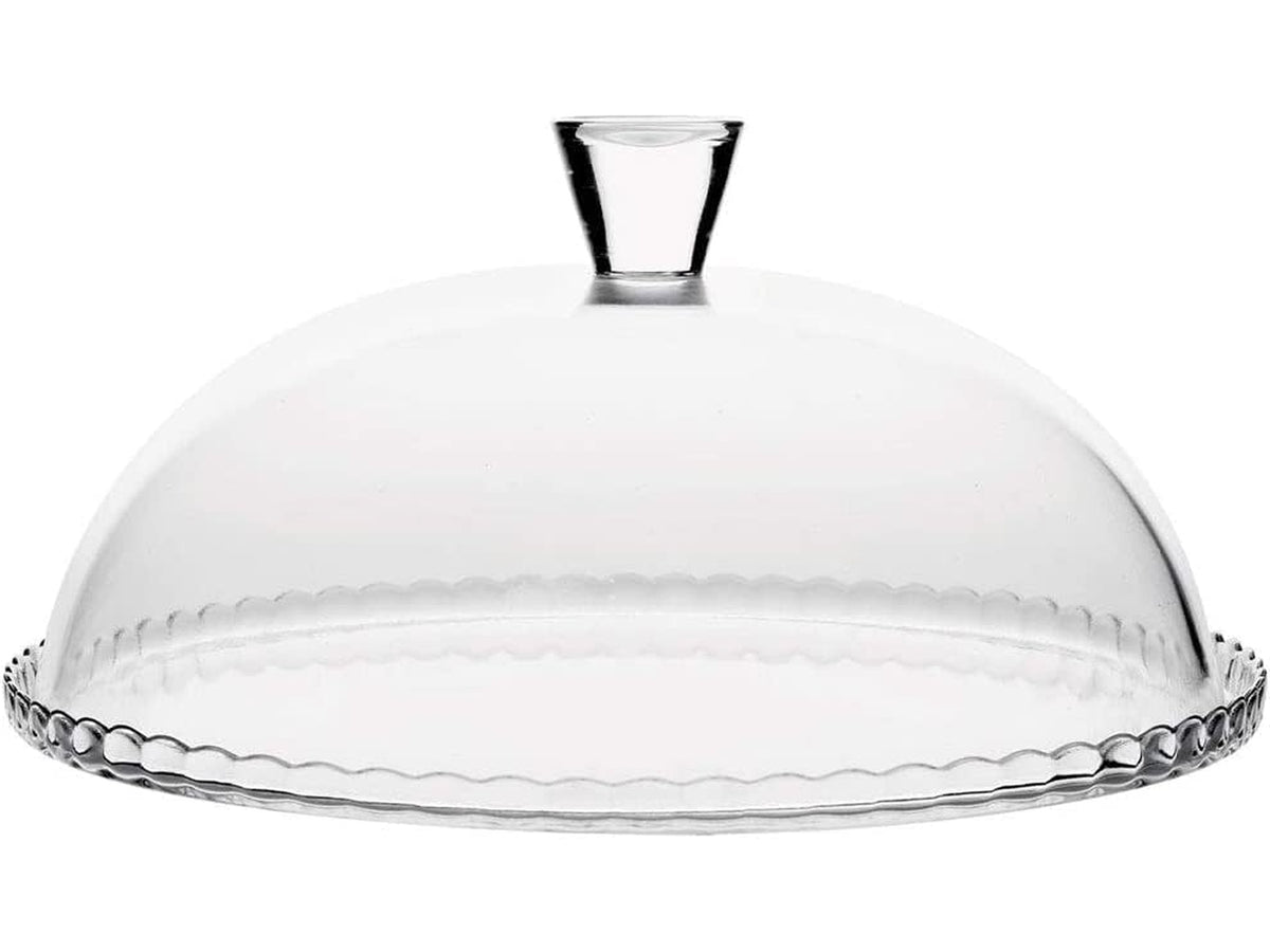 Piatto vetro c/campana D.33xH.16cm