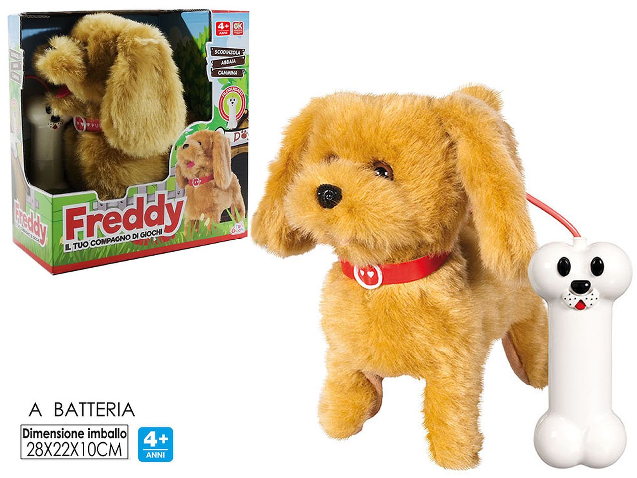 Freddy il tuo compagno di giochi scodinzola, abbaia e cammina