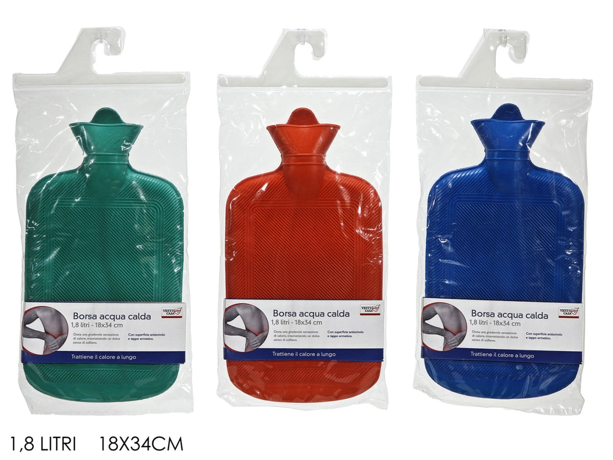 Borsa d'acqua calda capacita' 2lt in 3 colori assortiti