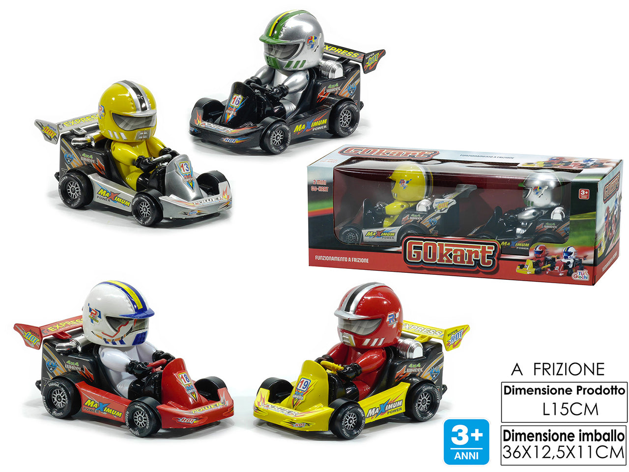 Gioco 2 mini go-kart a frizione