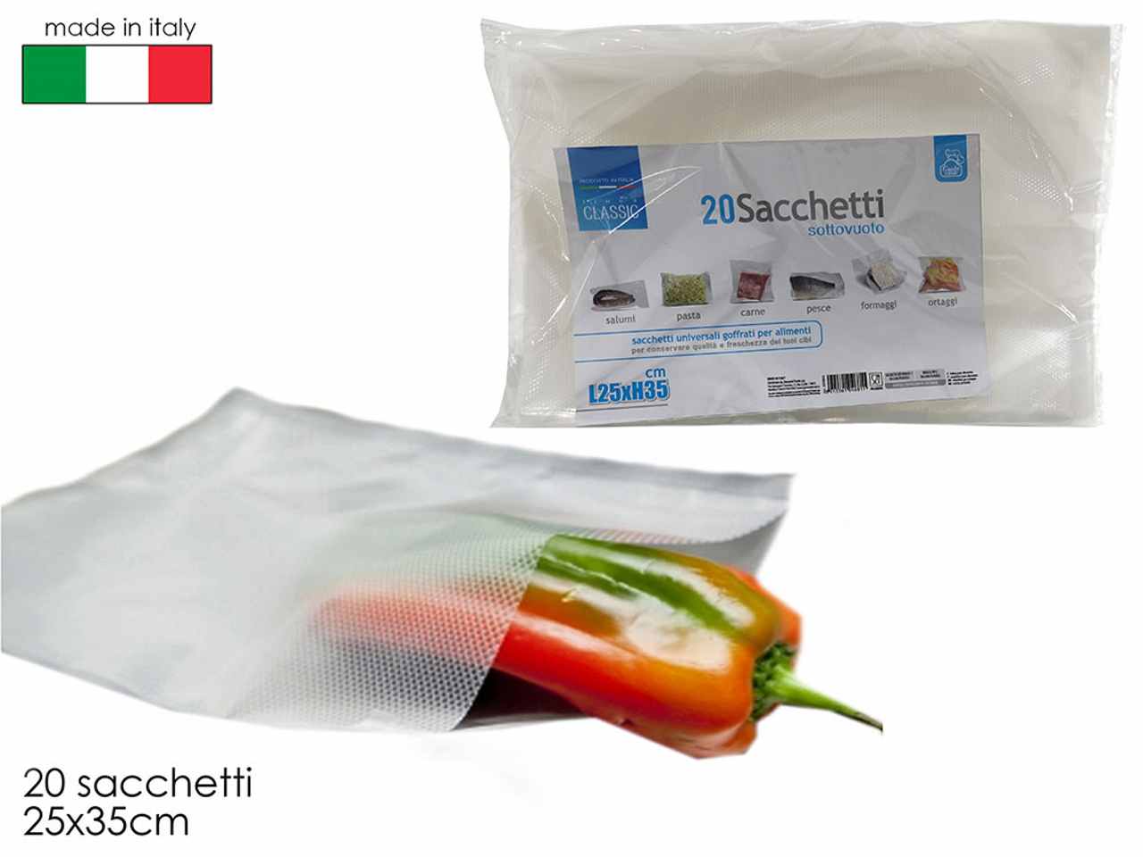 Sacchetti sottovuoto 25x35cm 20 pezzi