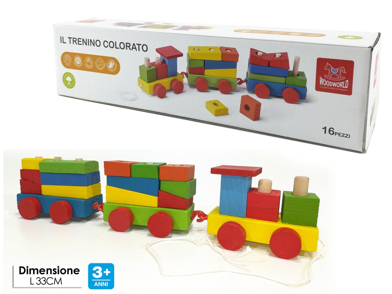 Trenino colorato in legno 100205