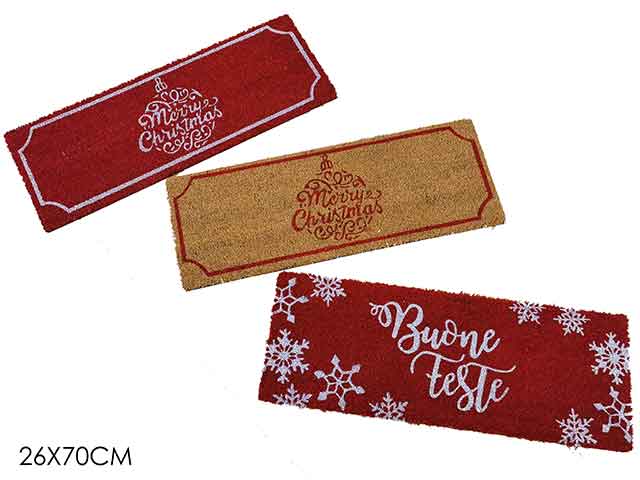 Tappeto scalino merry christmas 26x70cm fantasie assortite