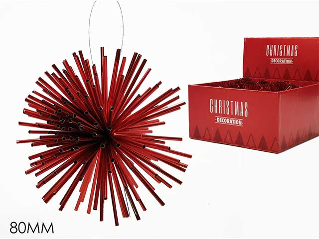 Sfera stilizzata 80mm rosso 301234
