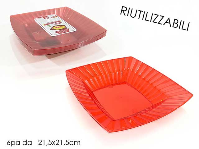 Piatti fondo 6 pezzi rosso 548956