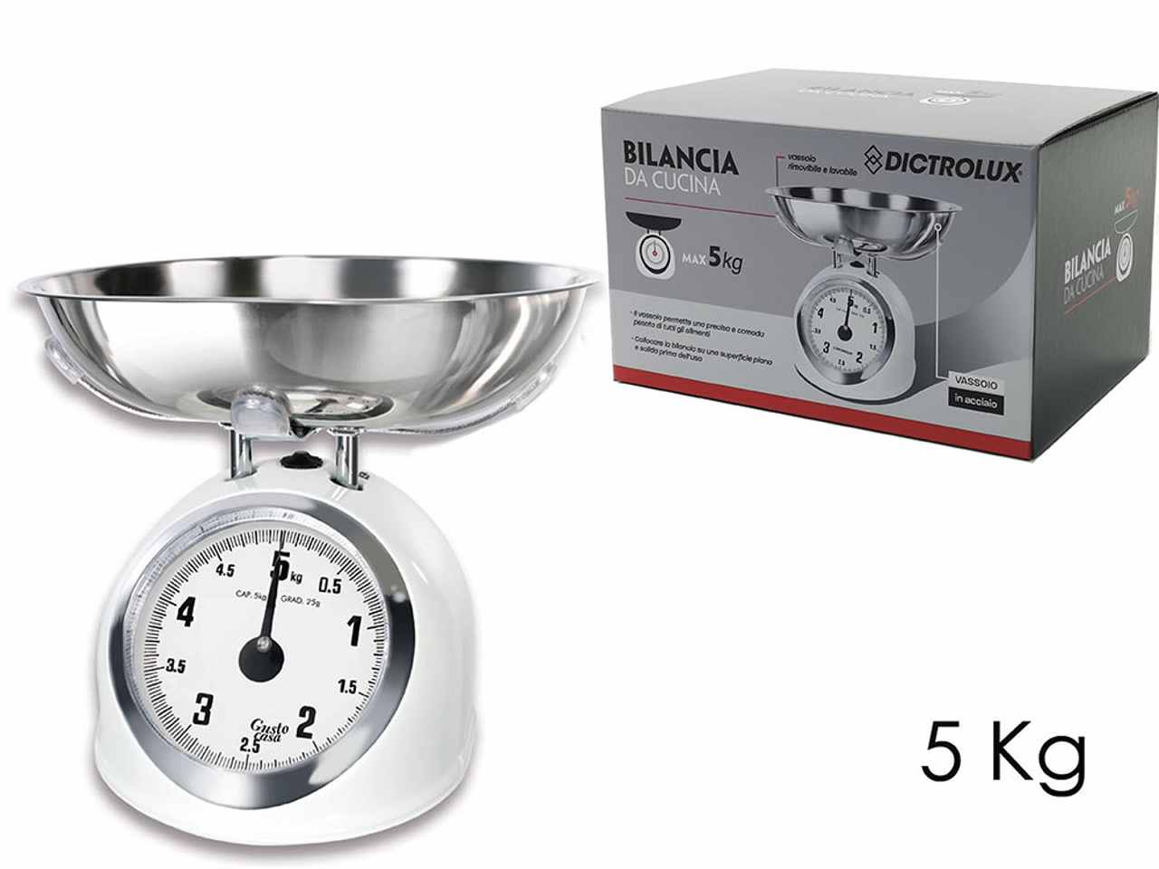 Bilancia da cucina 5kg bianco