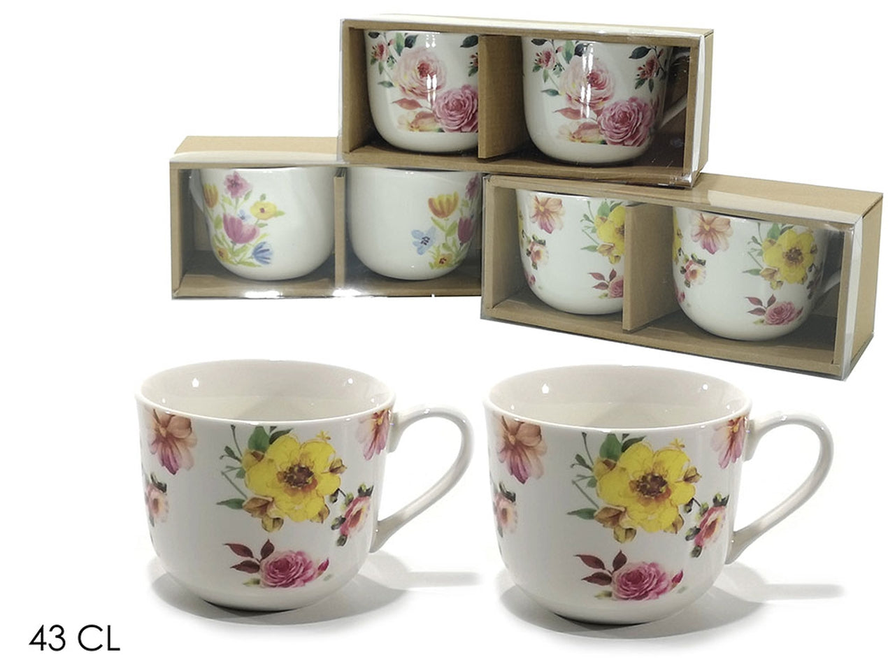 Set di 2 tazze da 43cl - disponibile in 3 decori