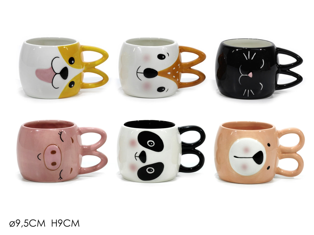Tazza mug in ceramica 49 cl colori assortiti animali 9x9,5 cm - Gusto Casa