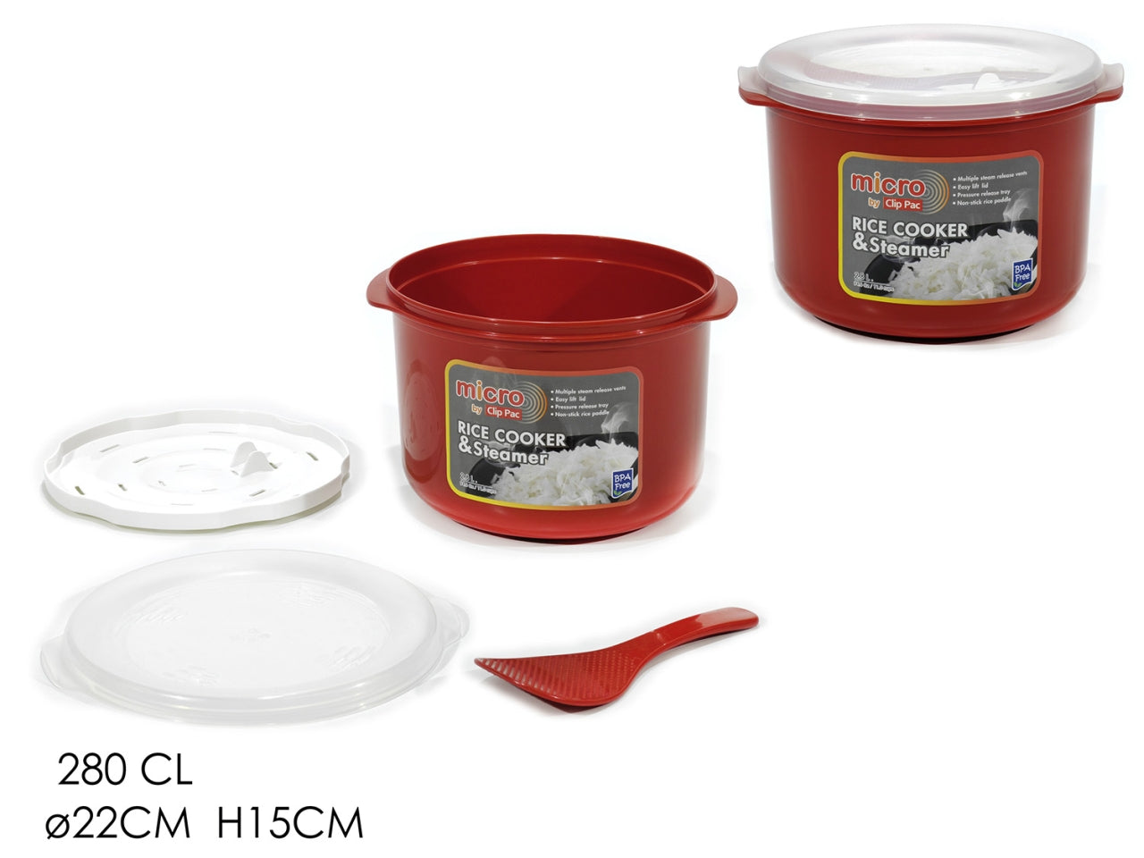 Cuociriso 280cl colore rosso