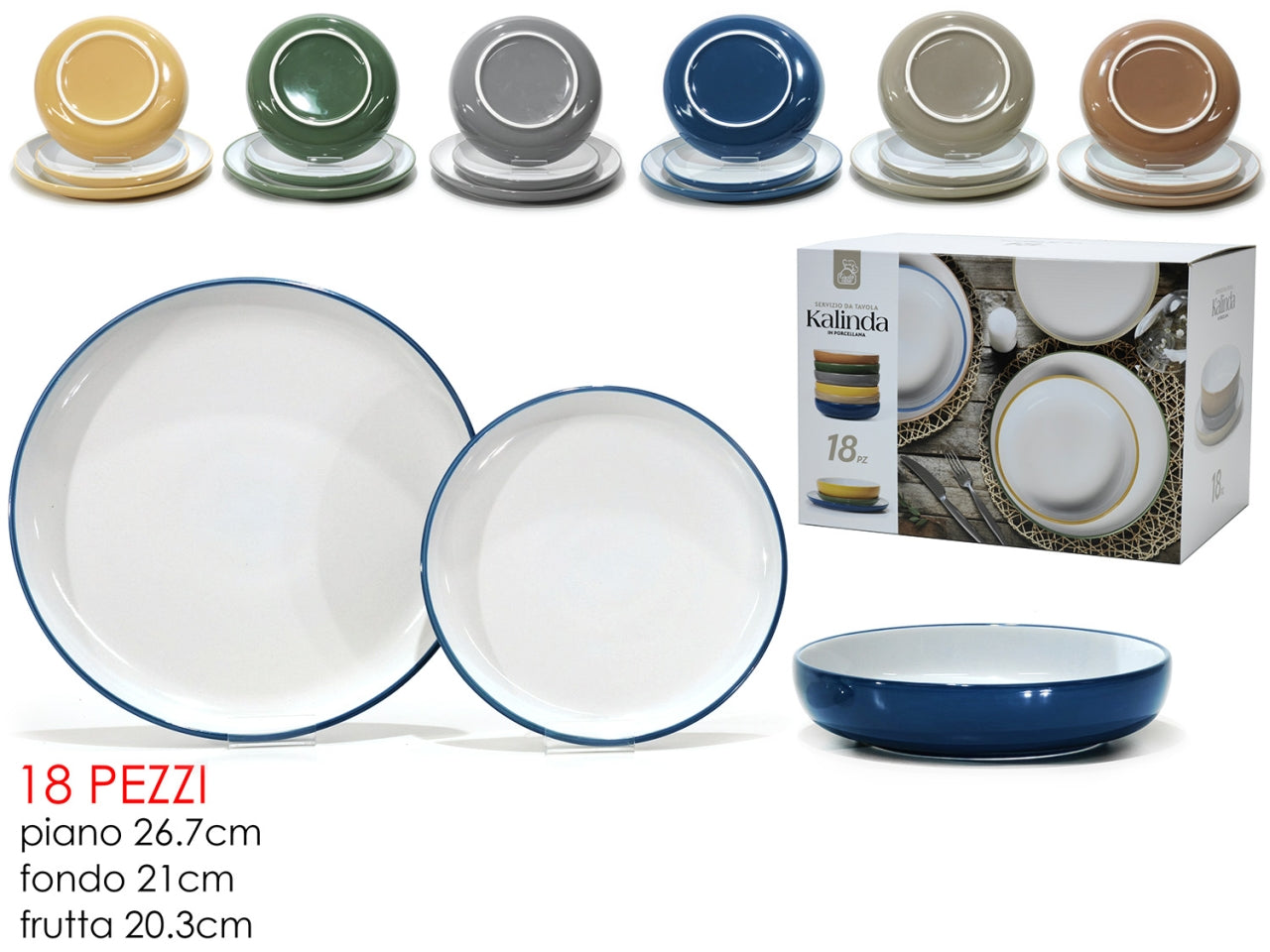 Servizio tavola da 18 piatti mix