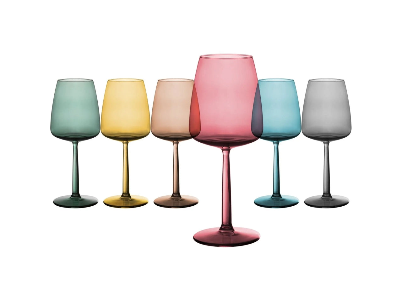 Set da 6 calici vino in vetro multicolor 43 cl - Gusto Casa