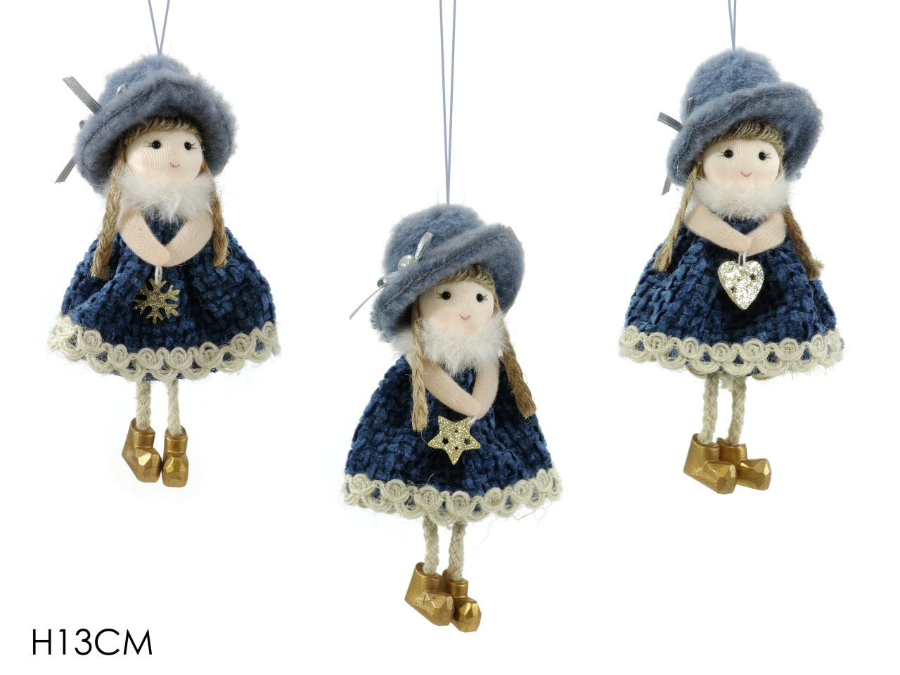 Pendente bimba h.13cm blu in 3 assortimenti