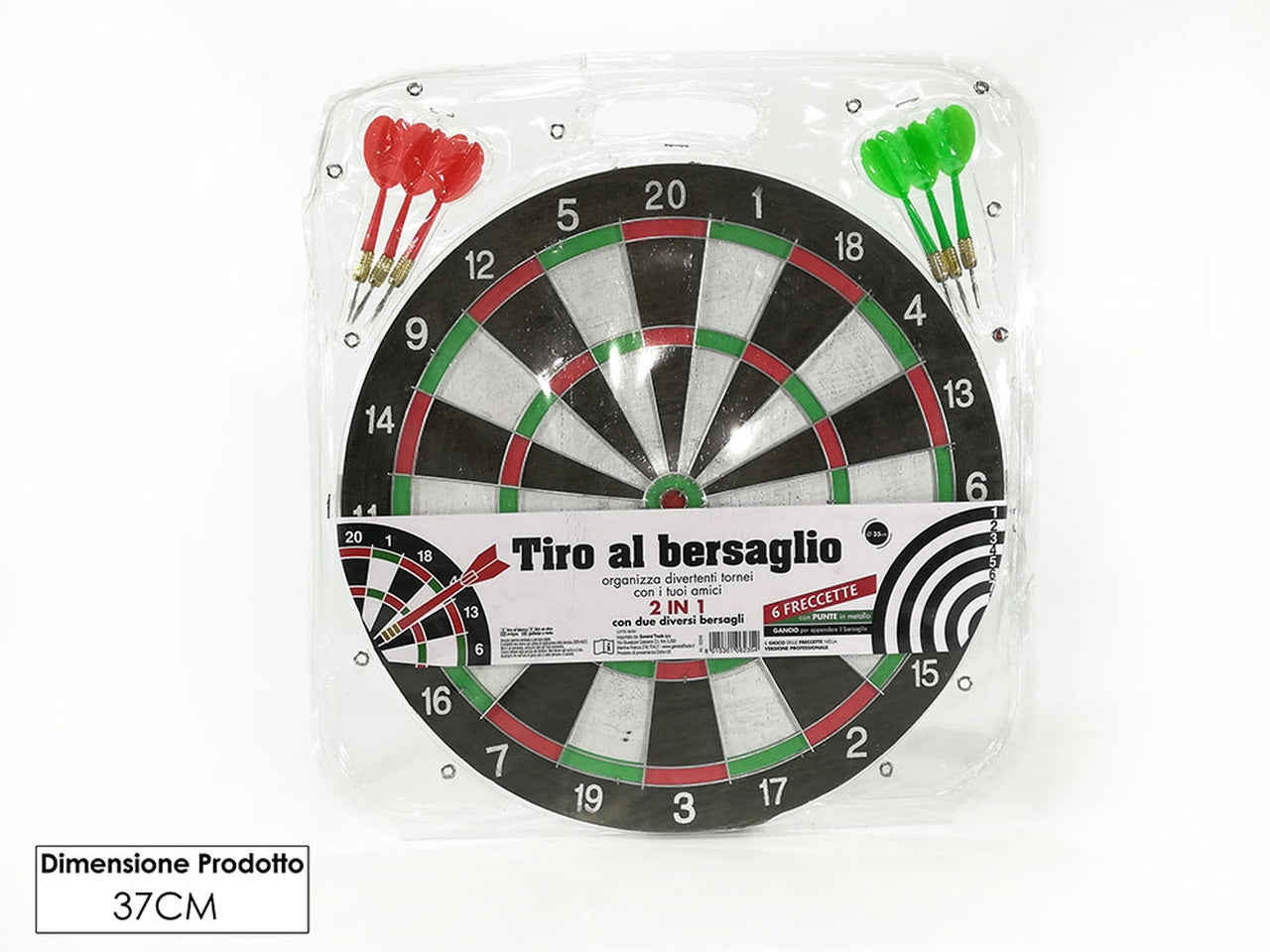Tiro al bersaglio 2 in 1 con 6 freccette