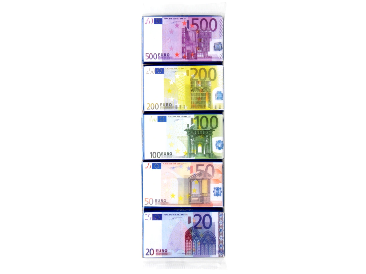 Euro banconote di cioccolata al latte 5x15gr