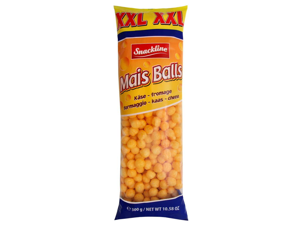 Xxl palline di mais con gusto di formaggio salato 300g