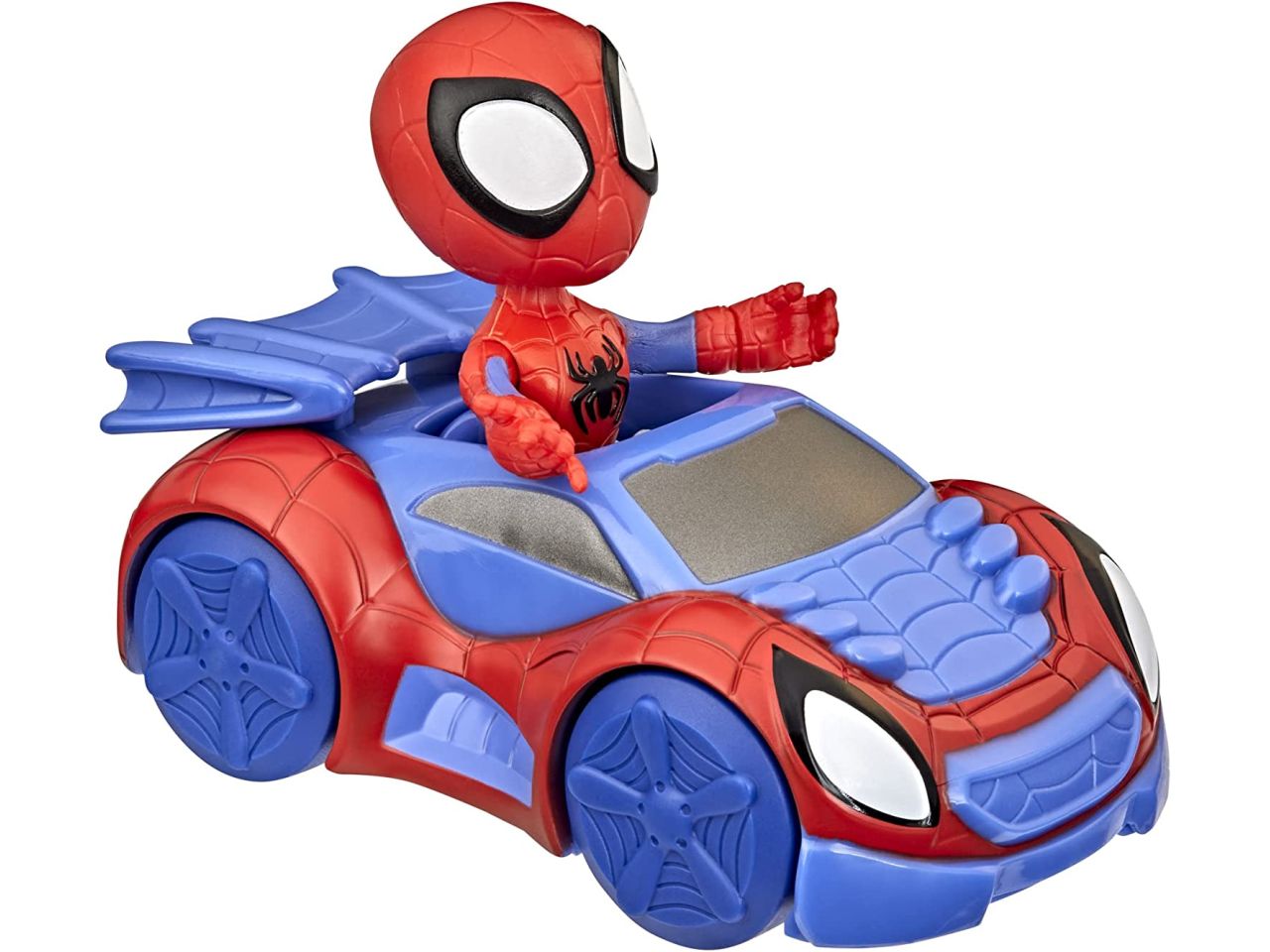 Personaggio spidey con veicolo web crawler