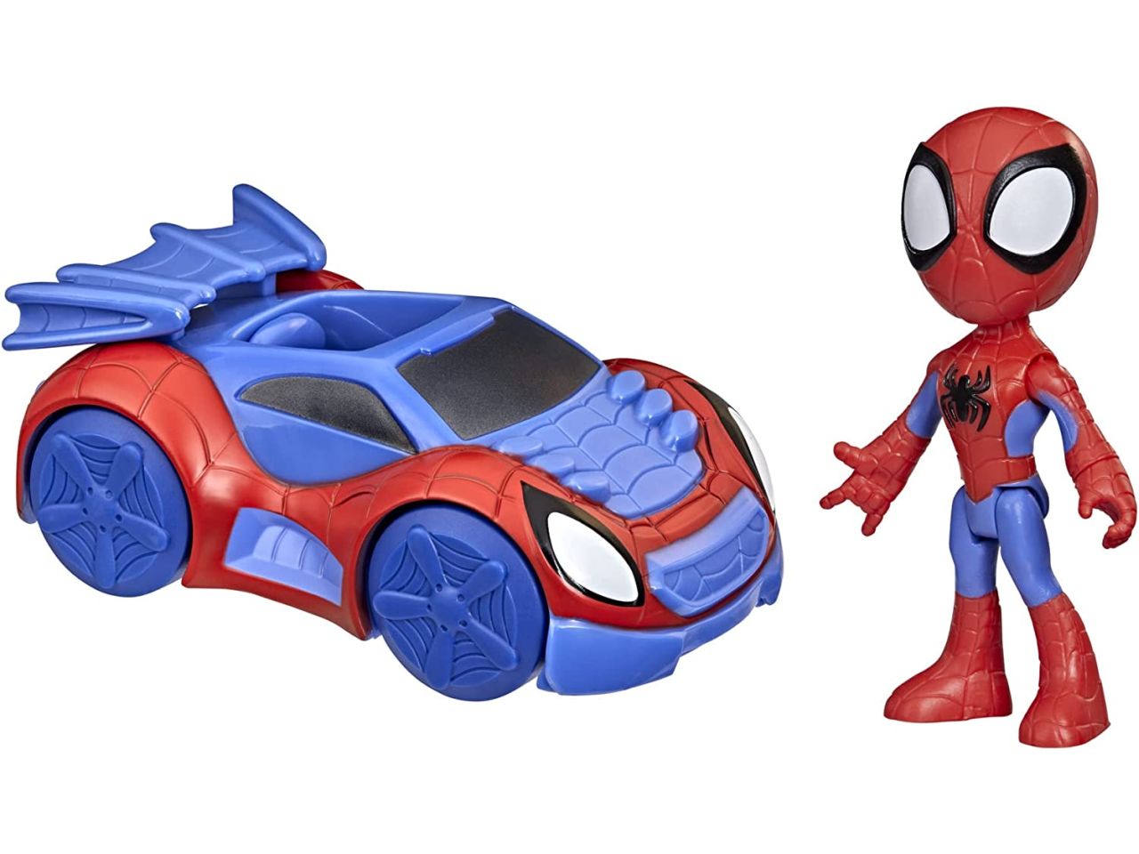 Personaggio spidey con veicolo web crawler