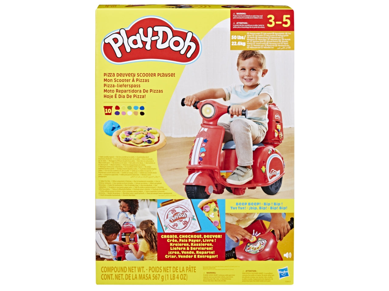 Pasta Modellabile Play-Doh Pizza Delivery Scooter: Set per Bambini 3+ | Dimensioni 20,3x62,2x43,2 - Hasbro$