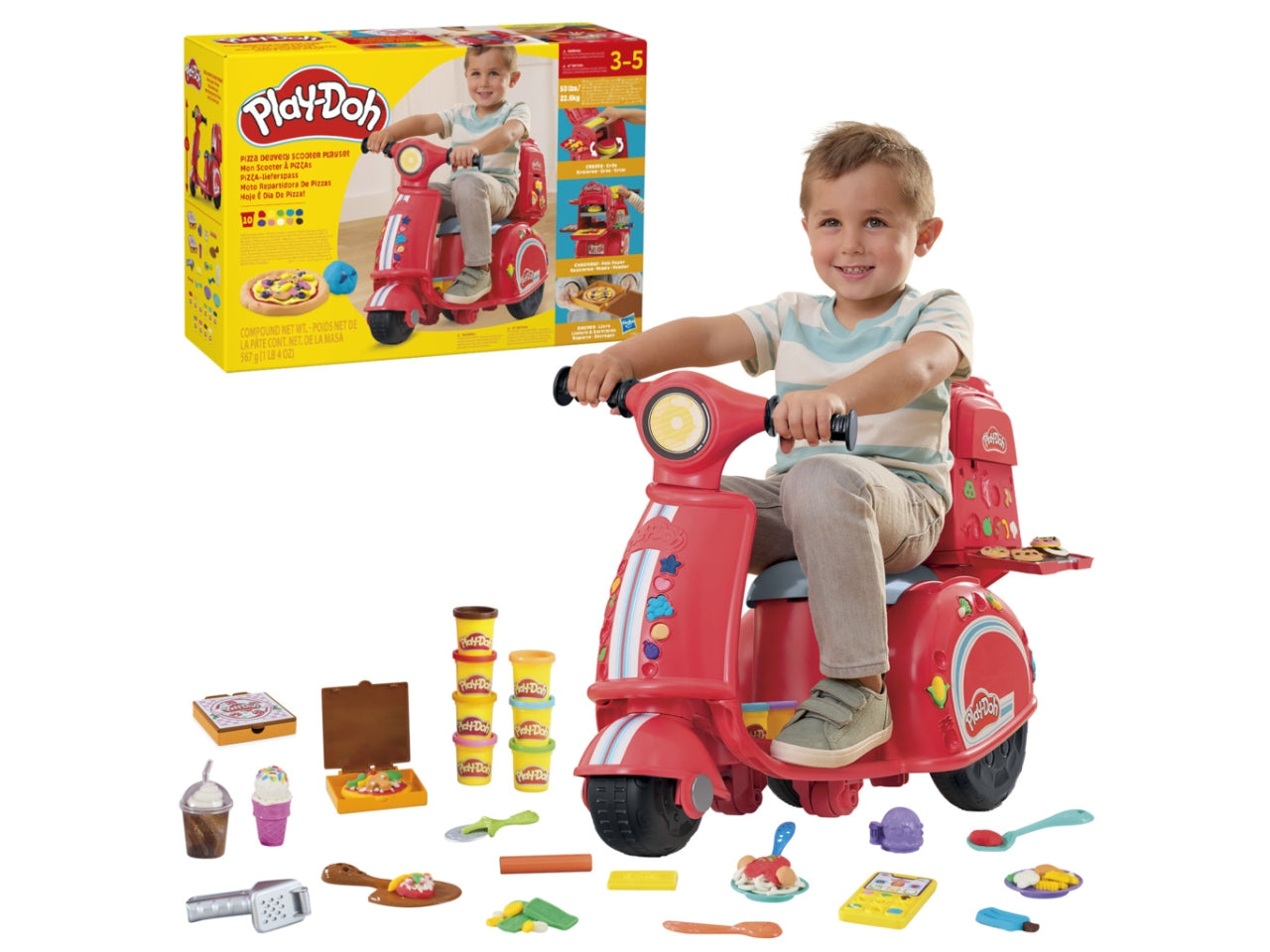 Pasta Modellabile Play-Doh Pizza Delivery Scooter: Set per Bambini 3+ | Dimensioni 20,3x62,2x43,2 - Hasbro$